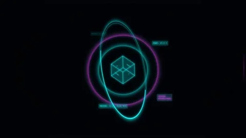 Glowing holographic sci-fi interface Stock Footage 308307028