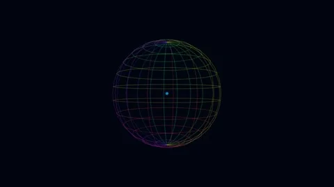 Glowing Holographic Sphere with Grid Pattern Animation Vídeos de archivo 340364665