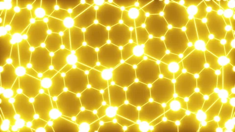 Glowing honeycomb texture in neon light on a black background. 스톡 동영상 229075124
