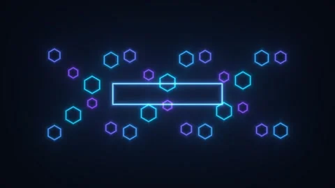Glowing Honeycomb Title Frame Animation Seamless Loop Stock Footage 341770544