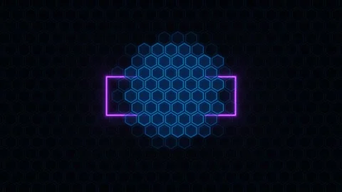 Glowing Honeycomb Title Frame Animation Seamless Loop Stock Footage 341804719