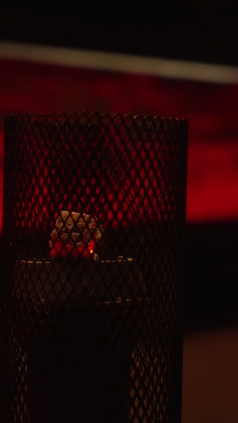 Glowing Hookah Coals Inside Kaloud Heat Management Device Stock Footage 335944603
