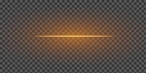 Glowing Horizontal Light Beam on Transparent Background Stock Illustration