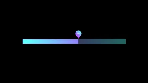 Glowing horizontal progress bar with a percentage marker animation, Minimal.. Stock Footage 337873047