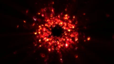 Glowing Hot Accretion Disk Orbiting Around Supermassive Black Hole Stock Footage 128365326
