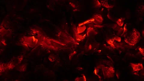 Glowing hot coals. Close up. Stock Footage 218257198