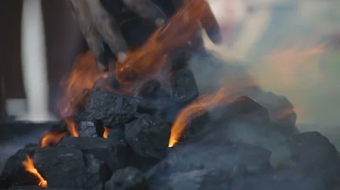 Glowing hot embers Stock Footage 50878311