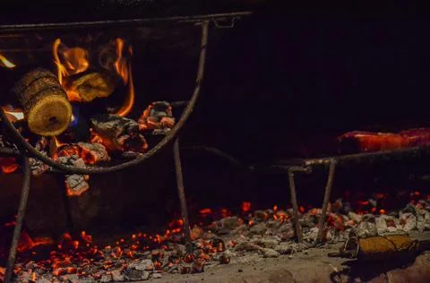Glowing hot flame close up of a Fire Stock-Fotos