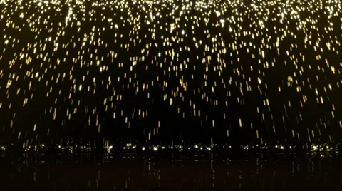 Glowing hot sparks falling on water Stock Footage
