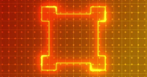 Glowing HUD Frame Background with Animated Digital Grid in 4K. Stock Footage 339565997