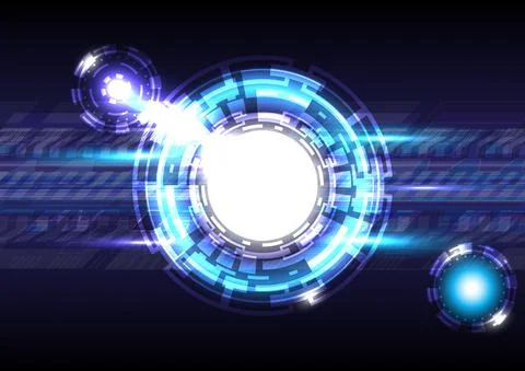 Glowing Hud hi-tech background. Virtual reality technology screen. Futuristic Stock Illustration