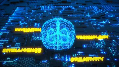 Glowing human brain Stock Illustration