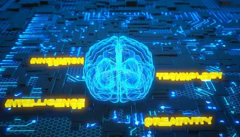 Glowing human brain Stock Illustration