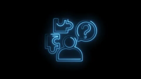Glowing icon animation of business problem solving strategy and human think.. Stock Footage 312310693
