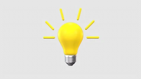Glowing Idea Bulb Rotating on a Transparent Background. Seamless Loop. 4K Stock Footage 287473432