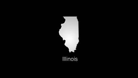 Glowing illinois map appearing and disappearing on black background Vídeos de archivo 321716519