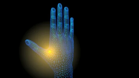 Glowing Implant inside hand . 3d animation. Rotating view 库存影片 93961725