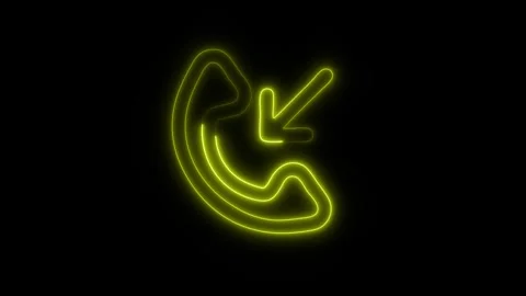 Glowing Incoming Call Icon in HD Video Neon Animation 스톡 동영상 304555478