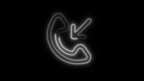 Glowing Incoming Call Icon in HD Video Neon Animation 库存影片 304555480