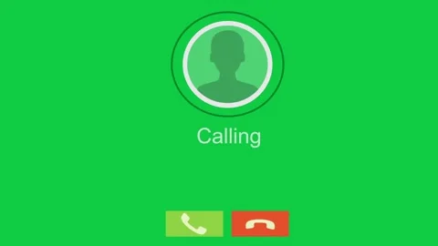 A glowing incoming call interface on a green screen. Stock Footage 299045474