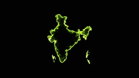 Glowing india map 4k Stock Footage 287112507