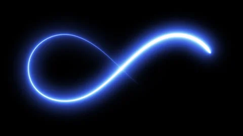 Glowing infinity sign on black background. Stock Footage 297599928