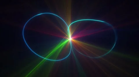 Glowing infinity symbol with colorful light rays Stock Footage 331453286
