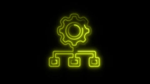 Glowing Infrastructure Icon in HD Video Neon Animation 库存影片 304555248