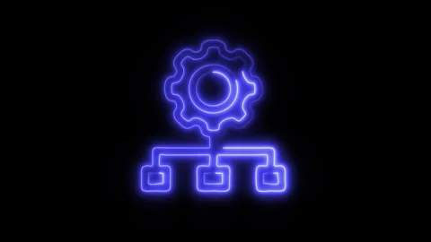 Glowing Infrastructure Icon in HD Video Neon Animation 스톡 동영상 304555253
