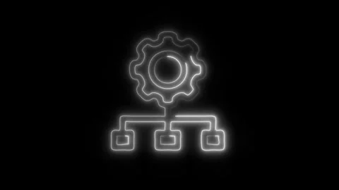 Glowing Infrastructure Icon in HD Video Neon Animation 库存影片 304555256