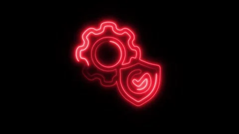 Glowing Integrity Icon in HD Video Neon Animation 動画素材 304555200