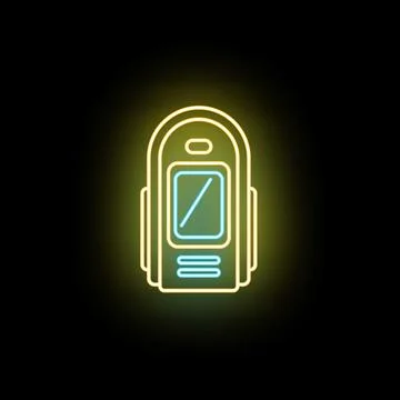 Glowing intercom device icon on dark background 스톡 일러스트