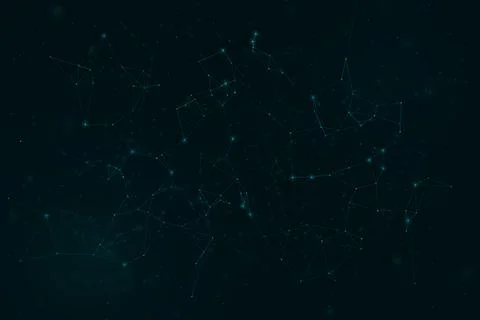 Glowing interconnected nodes and delicate lines form a futuristic digital c.. Stock Illustration