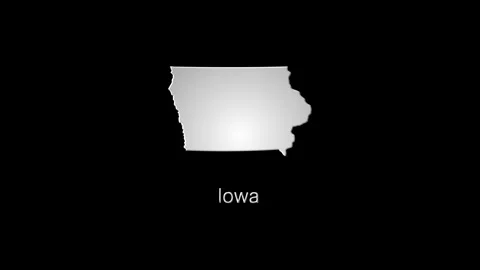 Glowing iowa map materializing from digital pixels on black background Vídeo Stock 321716524