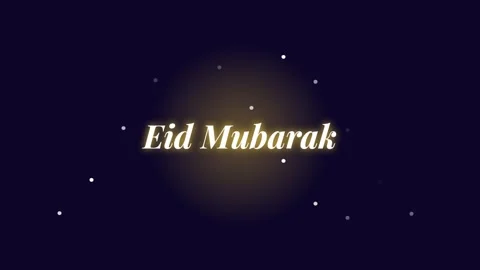 Glowing Islamic Eid Mubarak celebration greeting background dark night festiv Stock Footage 337577057