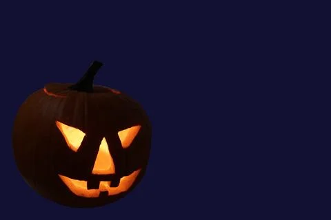 Glowing jack-o-lantern Foto stock