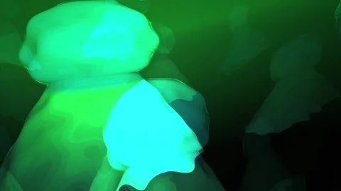 Glowing jellyfish in dark water deep. Stock Footage 334880606