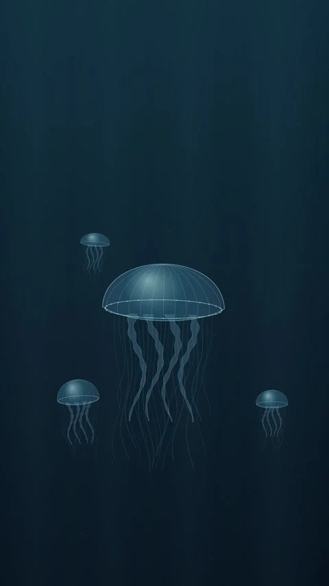 Glowing Jellyfish Vertical 4K Loop Background Stock Footage 345009579