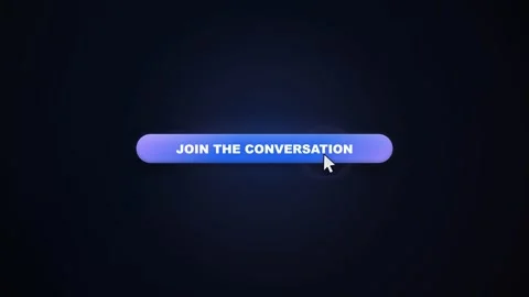 Glowing join the conversation button clicked by mouse cursor Stock-Footage 347430396