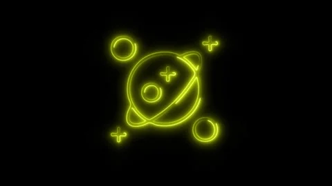Glowing Jupiter Icon in HD Video Neon Animation 库存影片 304554932