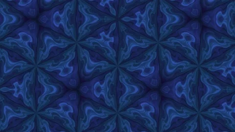 Glowing kaleidoscope of blue patterns Stock Footage 212458345