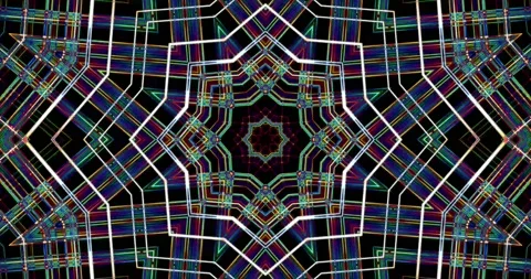 Glowing kaleidoscope of lines Stock Footage 143239608
