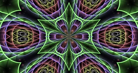 A glowing kaleidoscope of multicolored light rays Vídeos de archivo 336792087