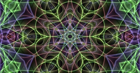 A glowing kaleidoscope of multicolored light rays Vidéo 336792119