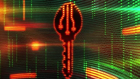 Glowing key shape made of data on digital background Stock Footage 314802731