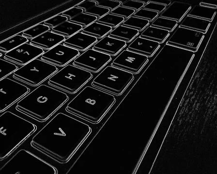 Glowing Keyboard Stock Illustration