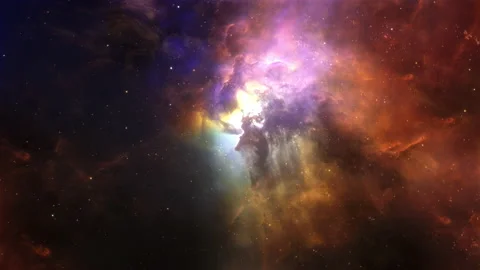 Glowing Lagoon Nebula Space Flight exploration. Stock Footage 157748315