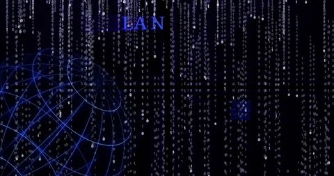Glowing Lambda (LAMB) symbol against the falling binary code symbols Vídeos de archivo 102292359