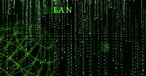 Glowing Lambda (LAMB) symbol against the falling binary code symbols Stock Footage 102292507