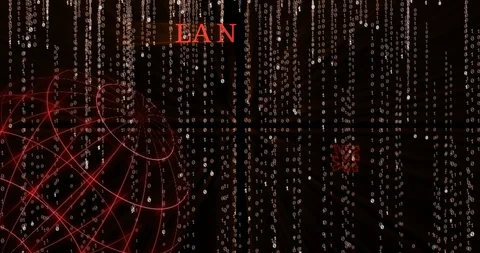 Glowing Lambda (LAMB) symbol against the falling binary code symbols Stock Footage 102293224